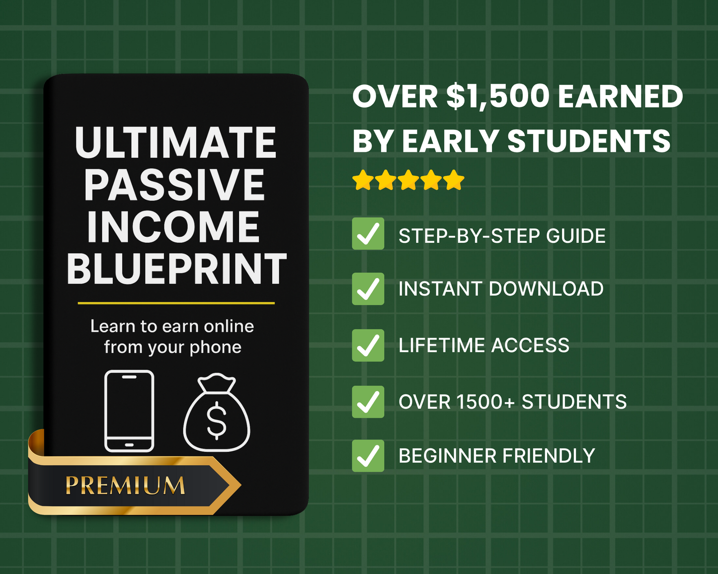 Step-by-step passive income eBook for beginners – instant download course image
